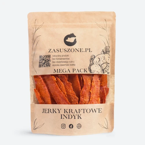 Suszone Mięso Indyk 550g - wielka paczka z suszonym indykiem tak zwanym jerky z indyka od zasuszone.pl