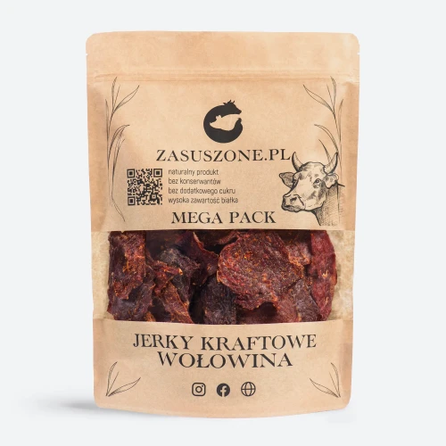 Suszona Wołowina 550g "Beef Jerky" - wielka paczka suszonej wołowiny tak zwanego beef jerky od zasuszone.pl