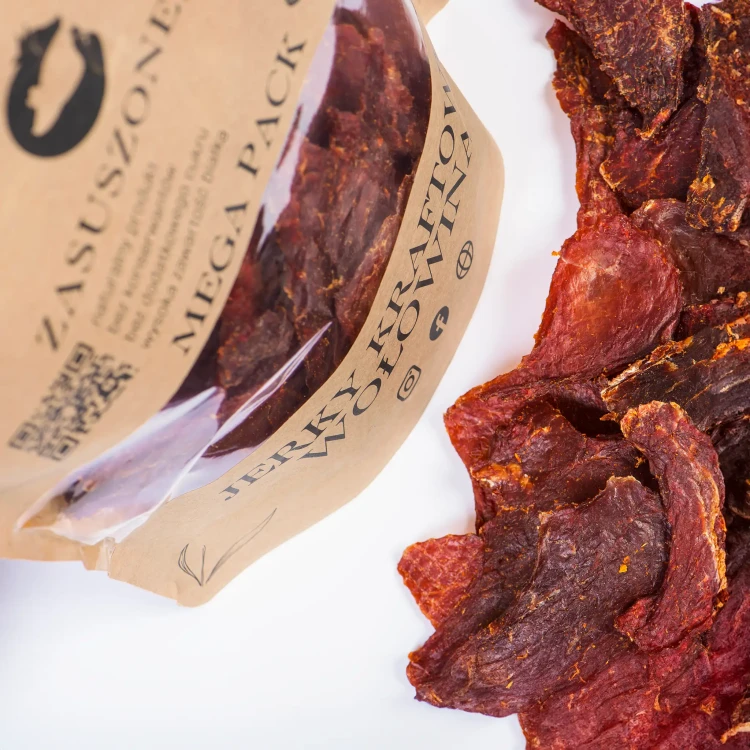 Suszona wołowina 550g Beef Jerky Zasuszone  MegaPack- beef jerky z najwyżej jakości wołowiny